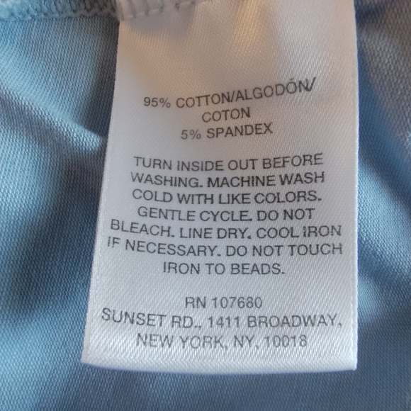 NWOT Sunset Rd. Blue Sequins Blouse Size Large - Picture 12 of 12